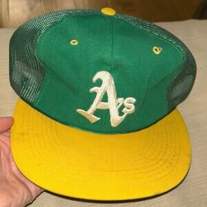 Oakland Athletics A's Vintage Sports Specialties Mesh Snapback Hat 80s Rope